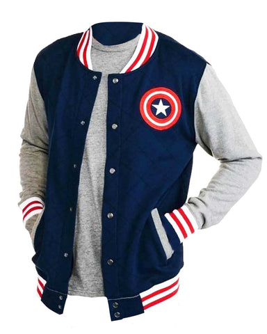 Captain America Blue And Grey Bomber Jacket | Elite Jacket