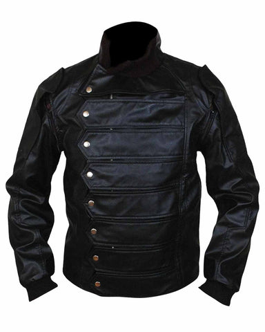 Elite Captain America  Bucky Barnes Leather Vest Jacket