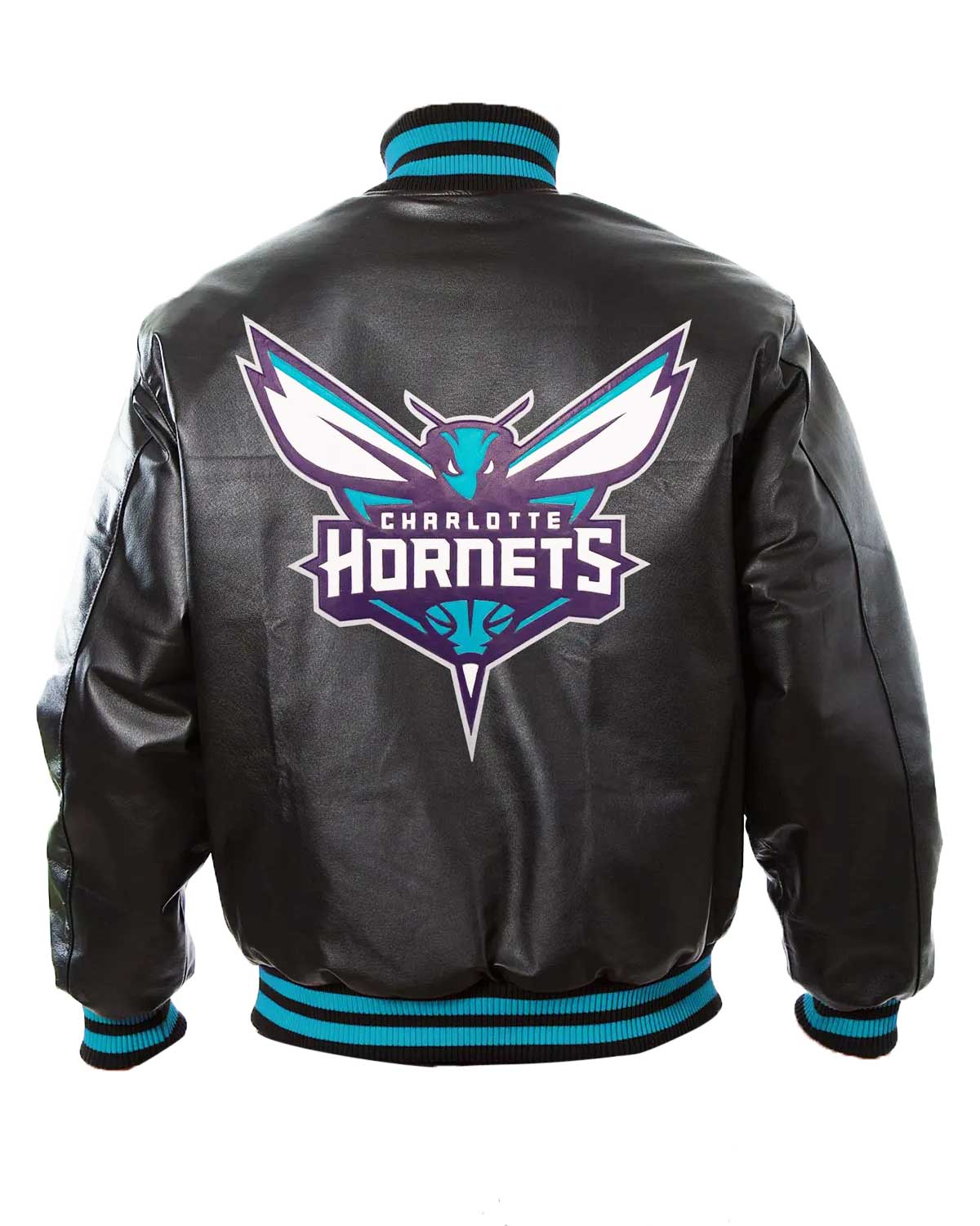 Charlotte Hornets Black Letterman Leather Jacket | Elite Jacket