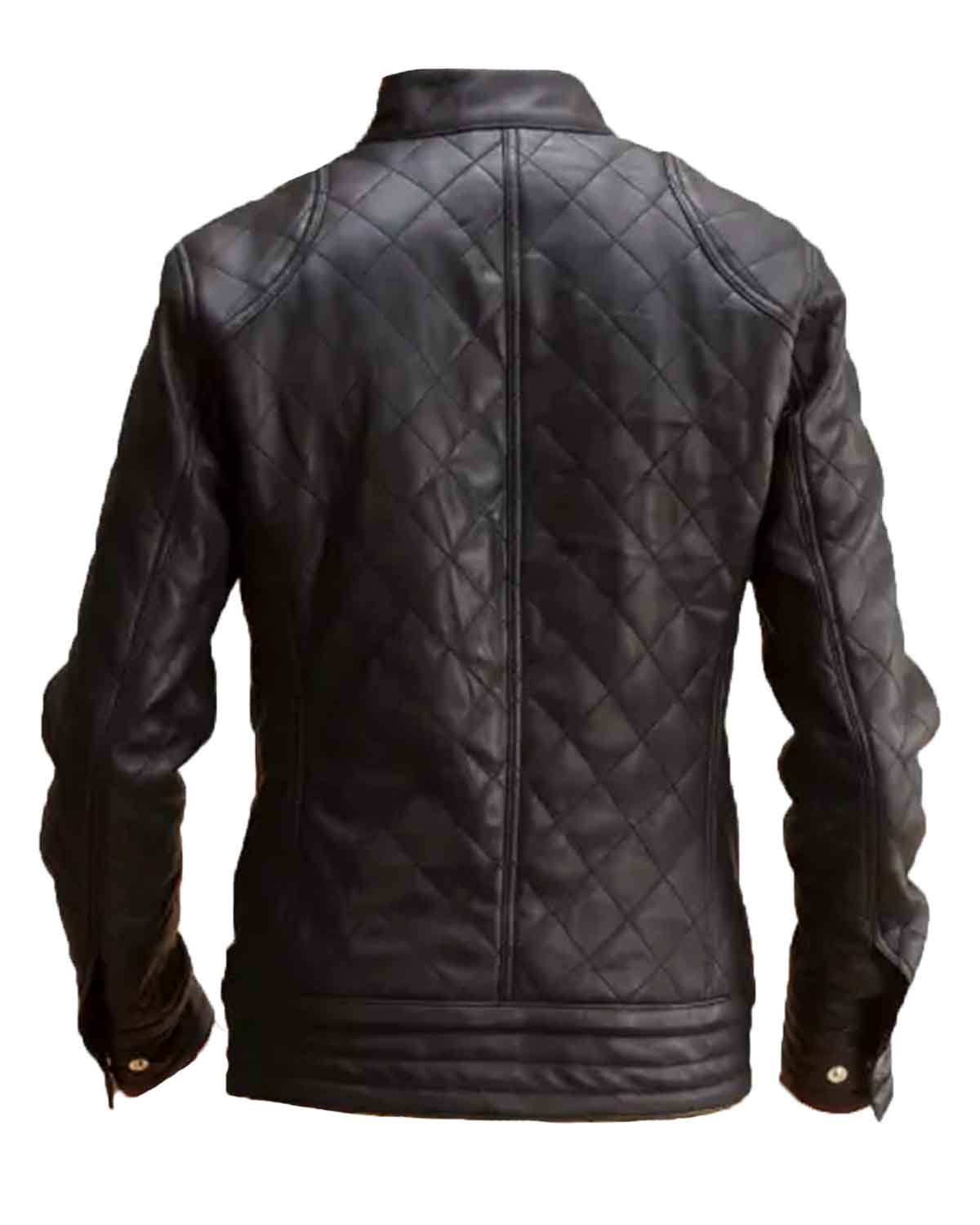 Mens Black Cafe Racer Faux Leather Biker Jacket | Elite Jacket