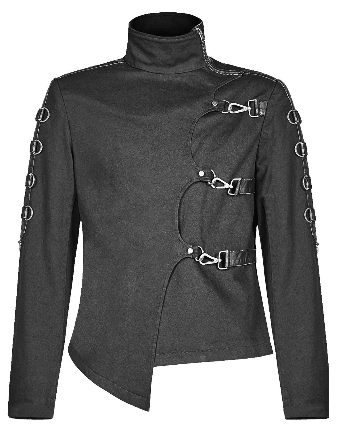 Asylum Gothic Punk Rave Black Leather Jacket | Elite Jacket