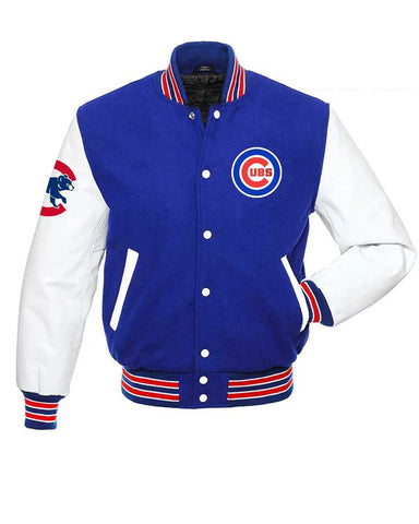 MLB Chicago Cubs Blue And White Letterman Jacket | Elite Jacket