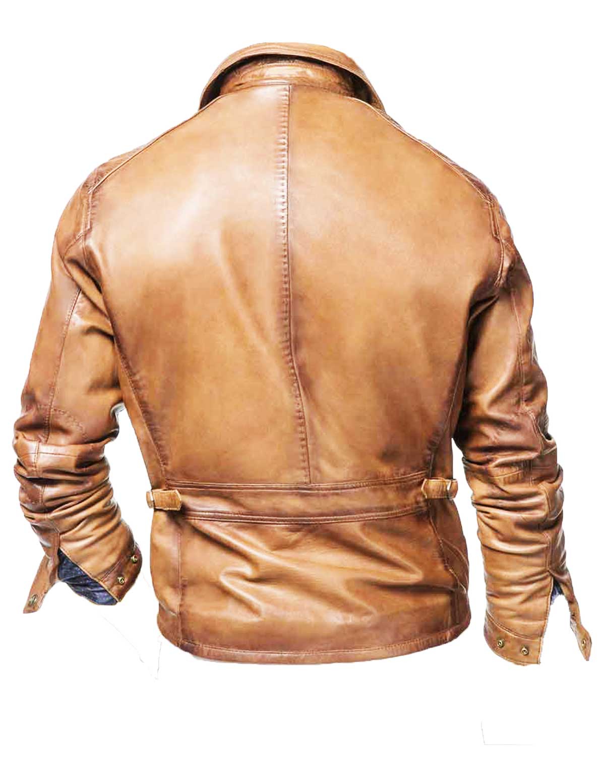 Mens Designer Moto Tan Brown Leather Jacket | Elite Jacket