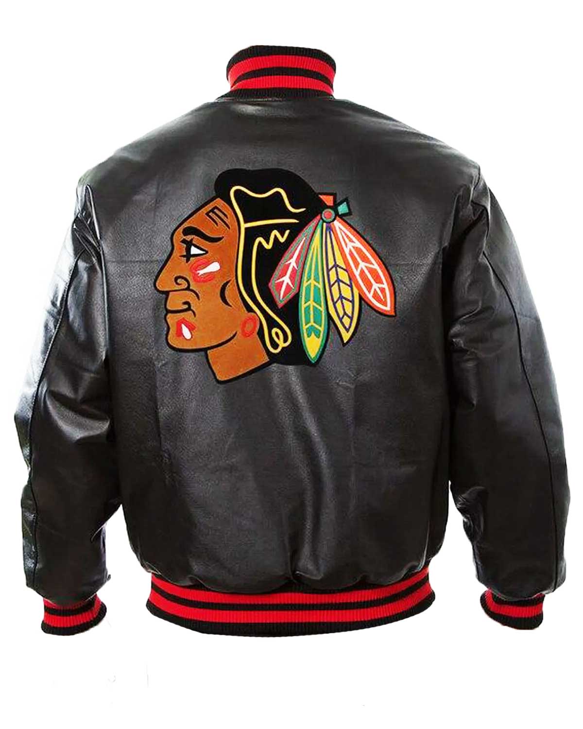 Chicago Blackhawks Black Leather Bomber Jacket | Elite Jacket