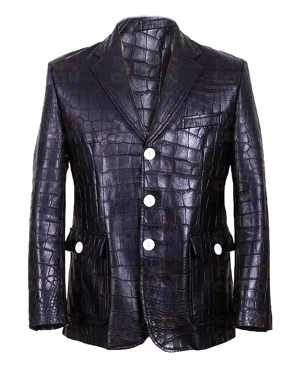 Alligator Luxury Crocodile Black Blazer Jacket | Elite Jacket