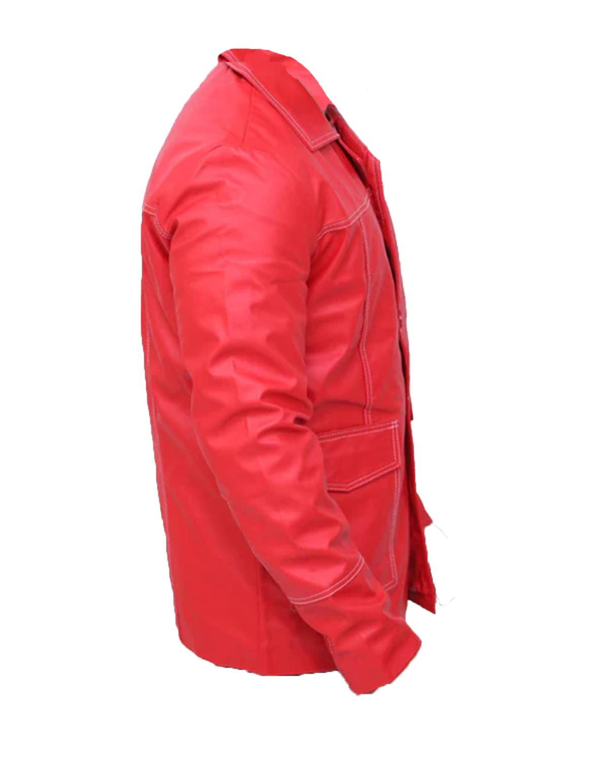 Brad Pitt Fight Club Red Leather Jacket For Mens