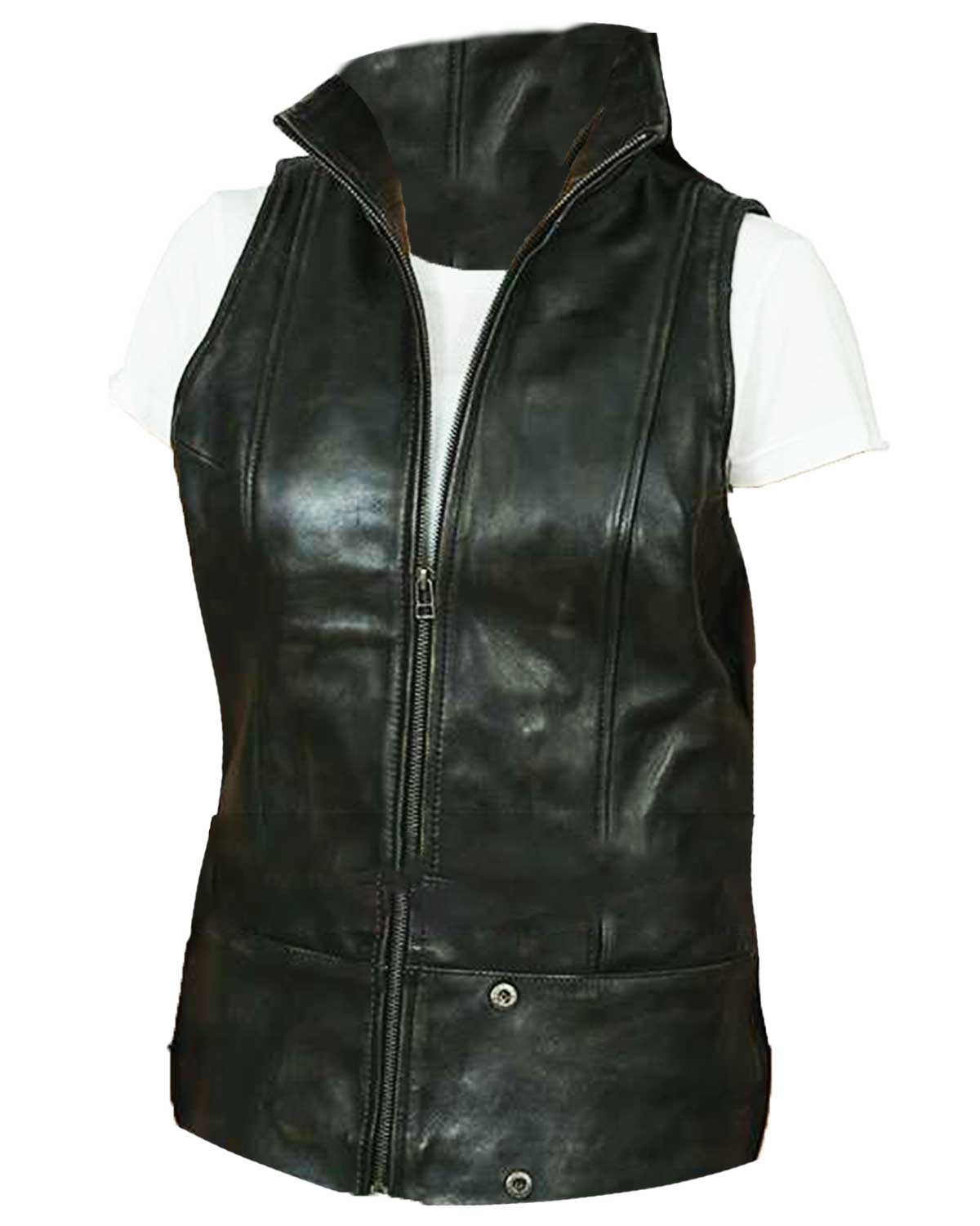 Shailene Woodley The Divergent Allegiant Green Leather Vest