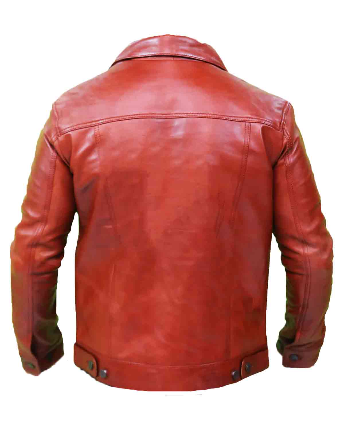 Mens Classic Brown Leather Trucker Jacket | Elite Jacket