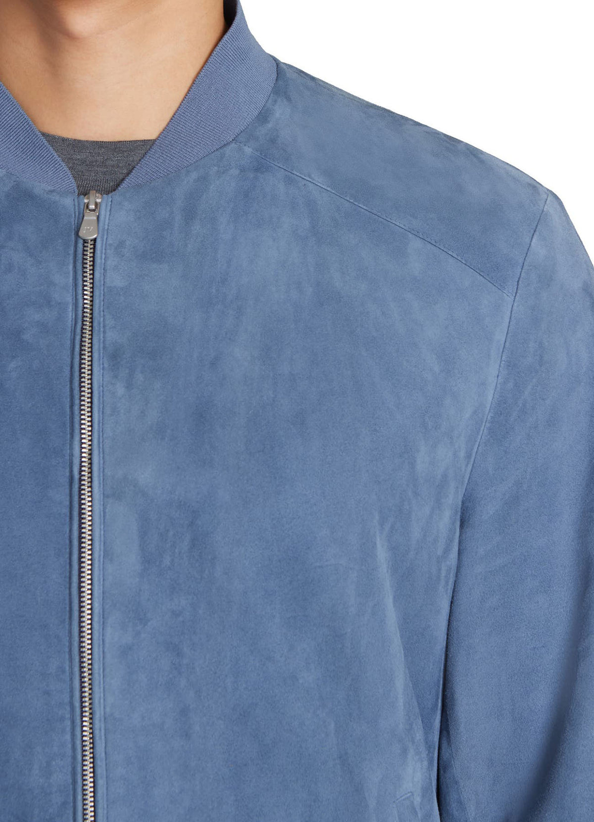Mens Zenith Blue Bomber Suede Leather Jacket | Shop Now!