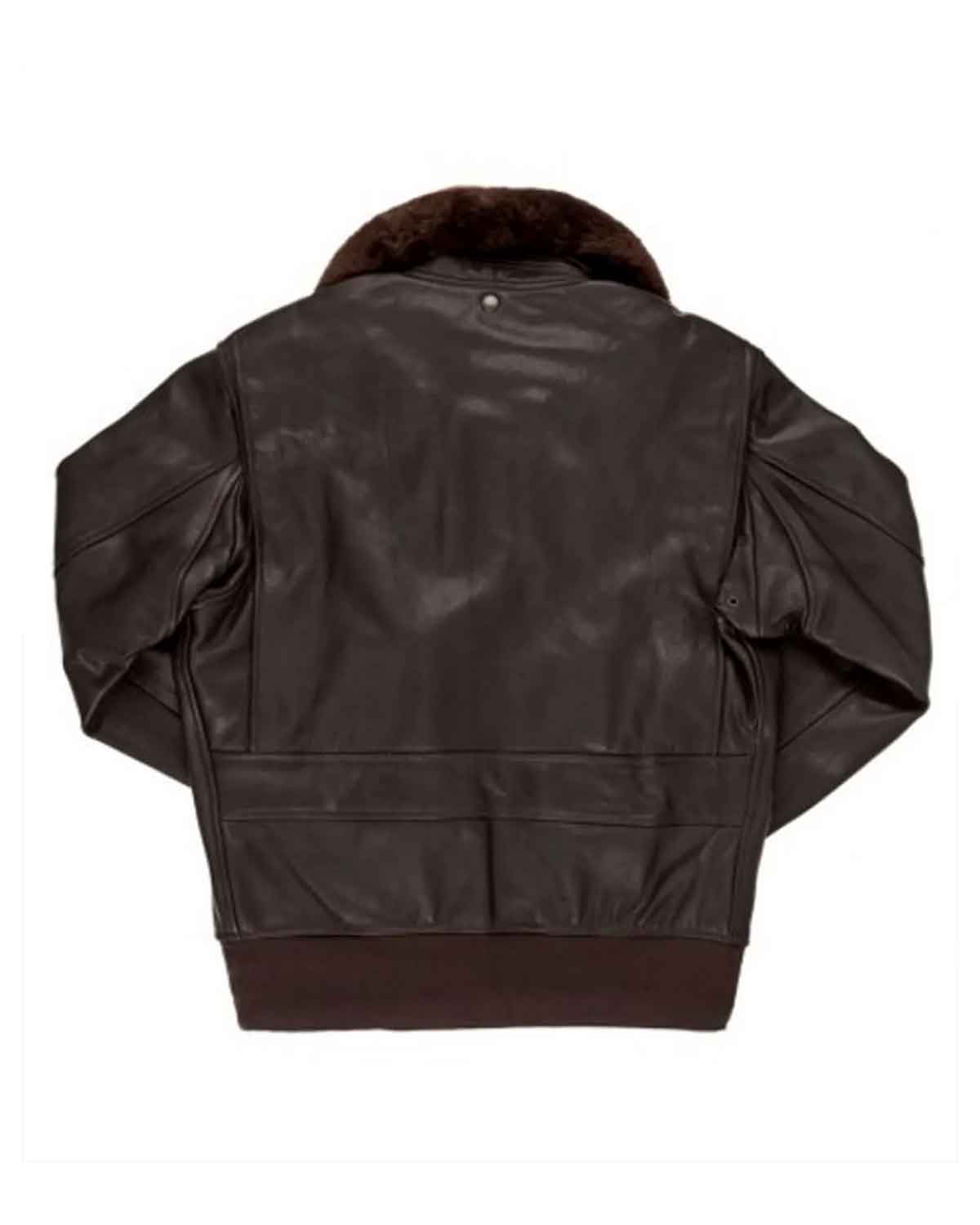 Top Gun Maverick Flight Jon Hamm Brown Leather Jacket 