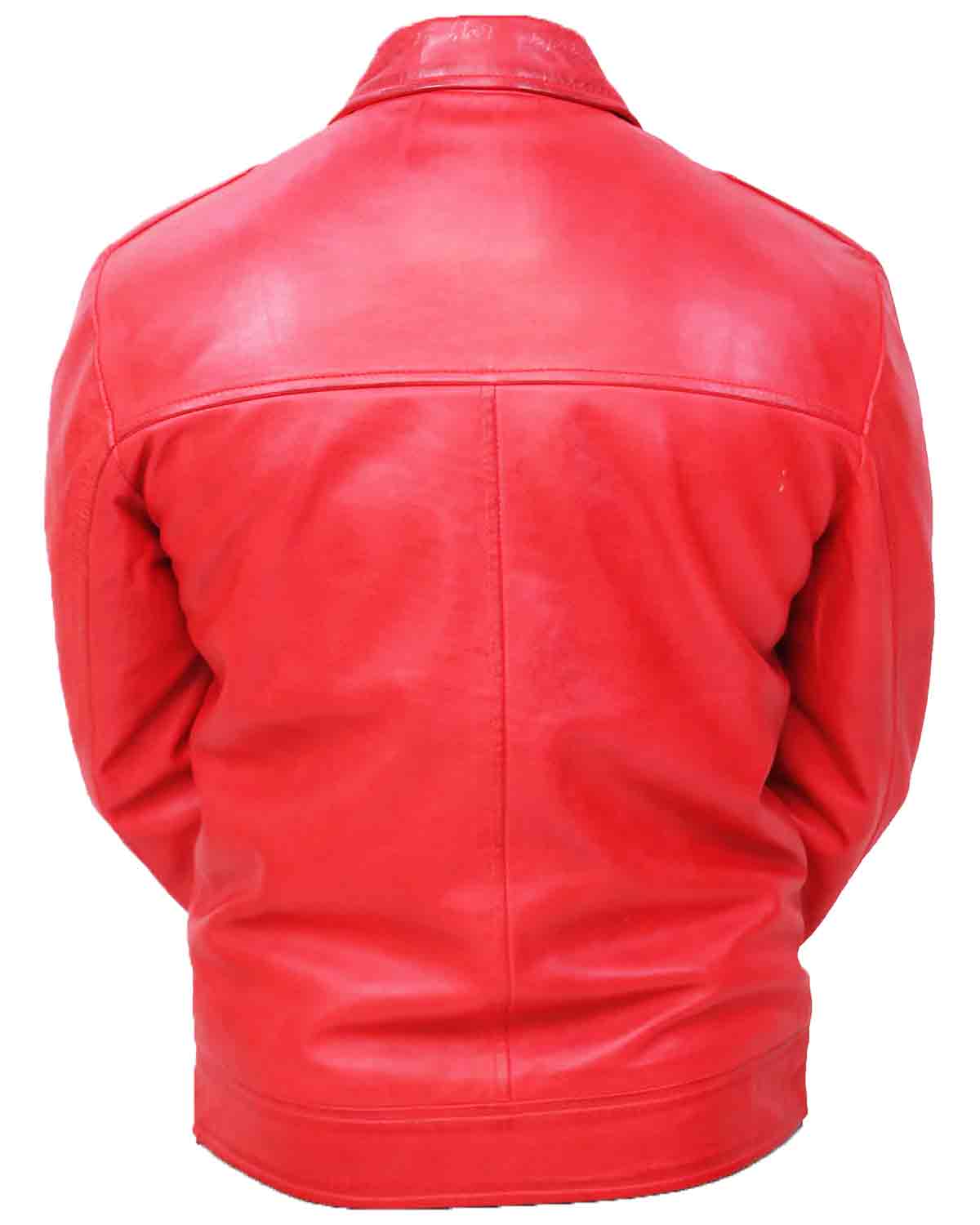 Mens Vintage Distressed Red Leather Jacket | Elite Jacket