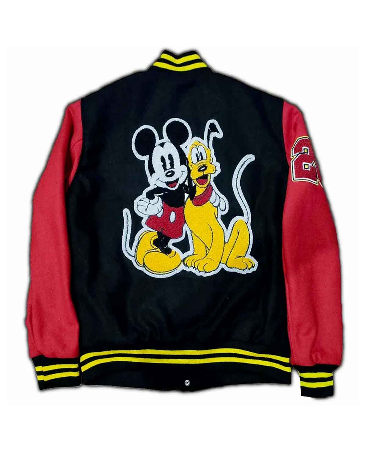 Hello Folks Mickey Mouse And Pluto Letterman Varsity Jacket