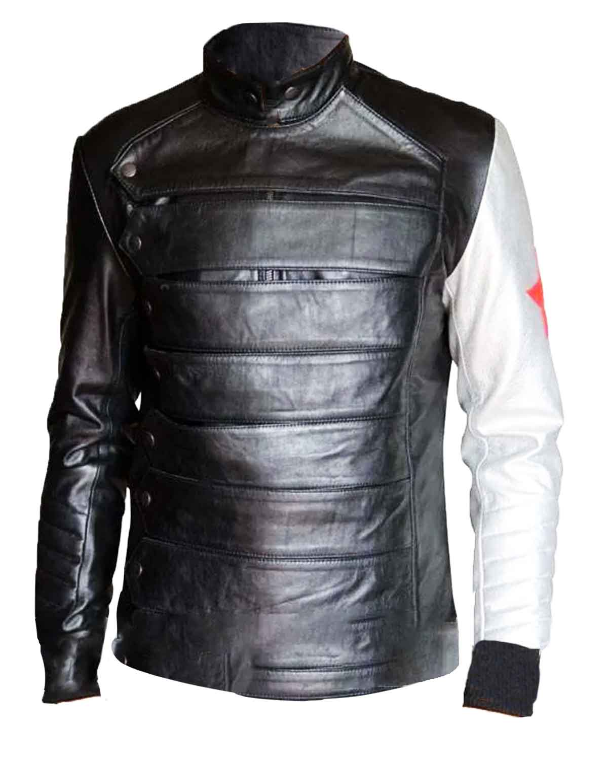 Bucky Barnes Silver Armor Leather Jacket | Elite Jacket