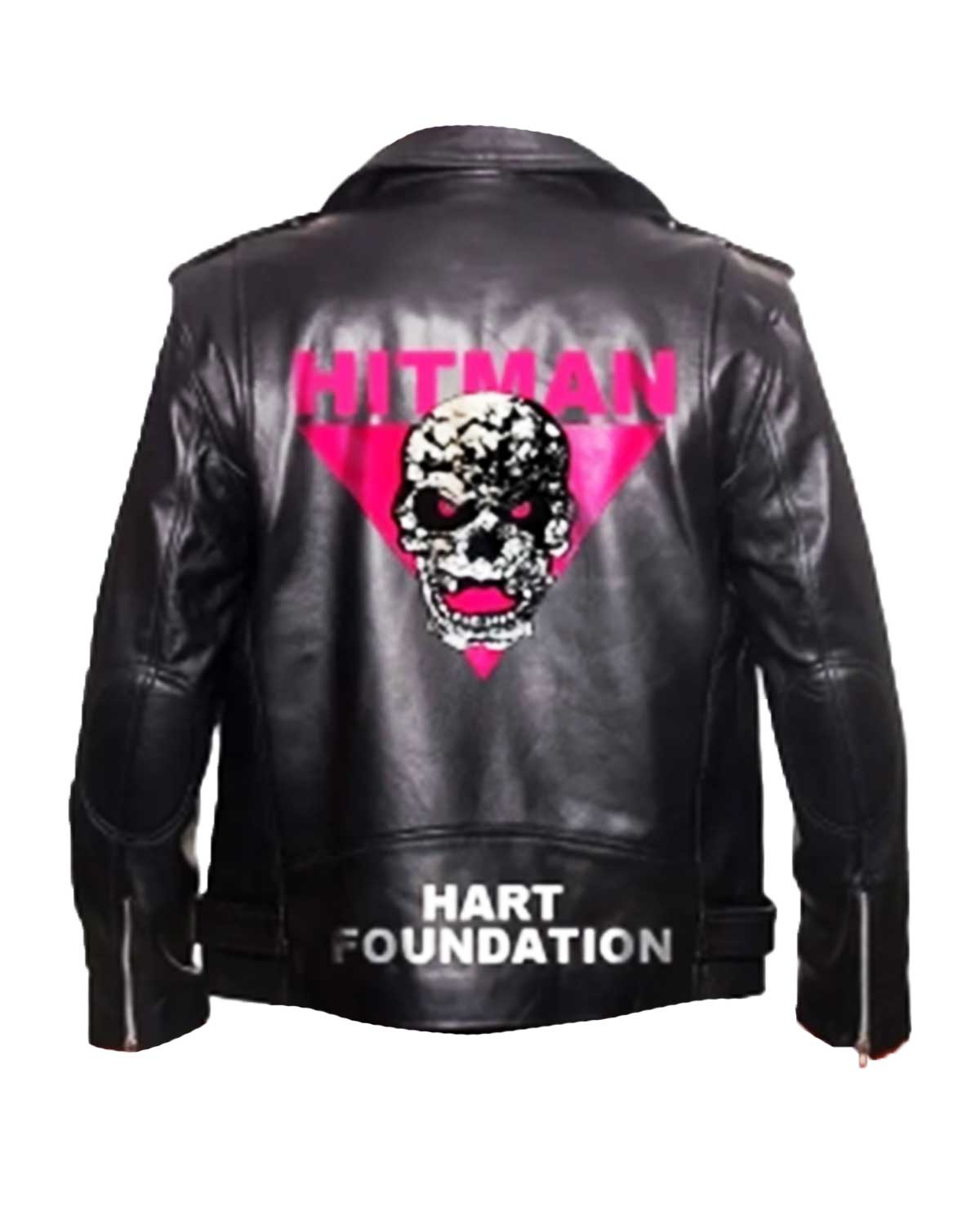 WWE Bret Hart Foundation Leather Biker Jacket | Elite Jacket