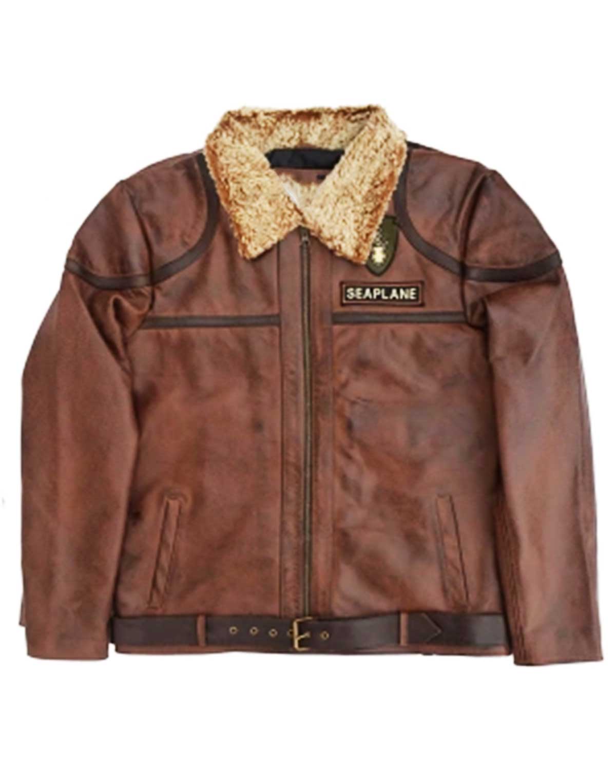 Jumanji Seaplane Nick Jonas Leather Jacket | Elite Jacket