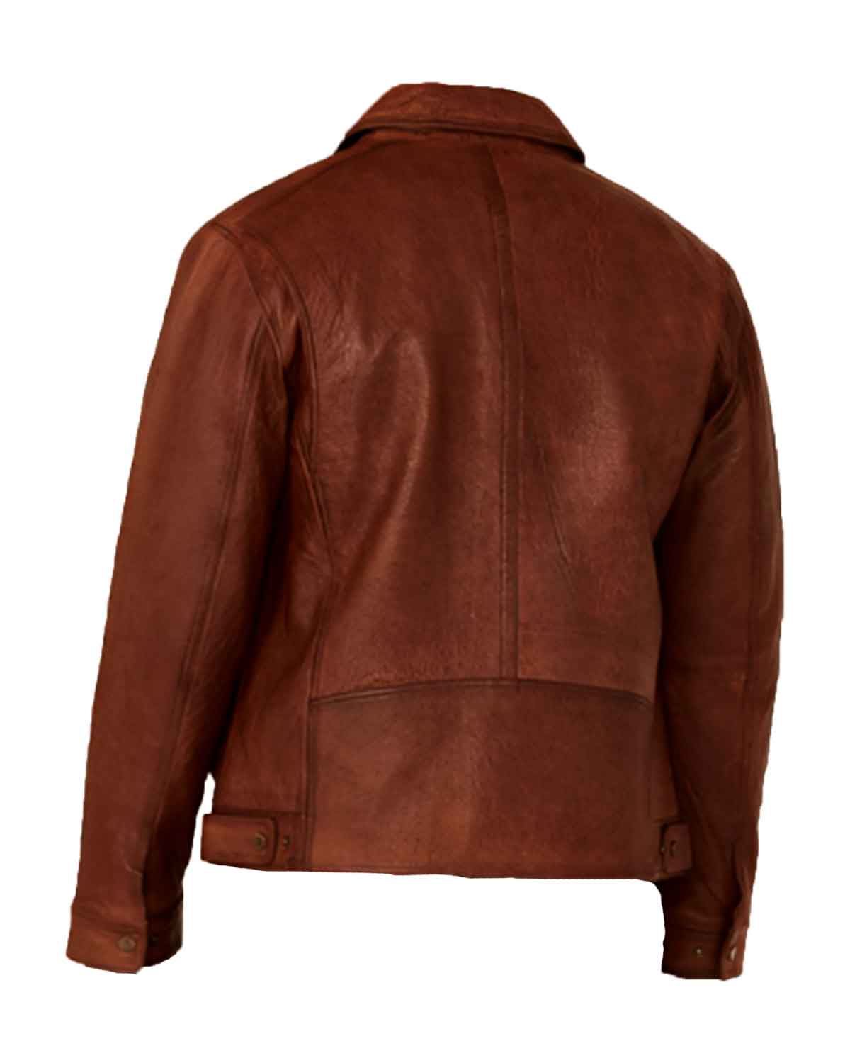 Mens Rugged Western Design Lambskin Leather Jacket 