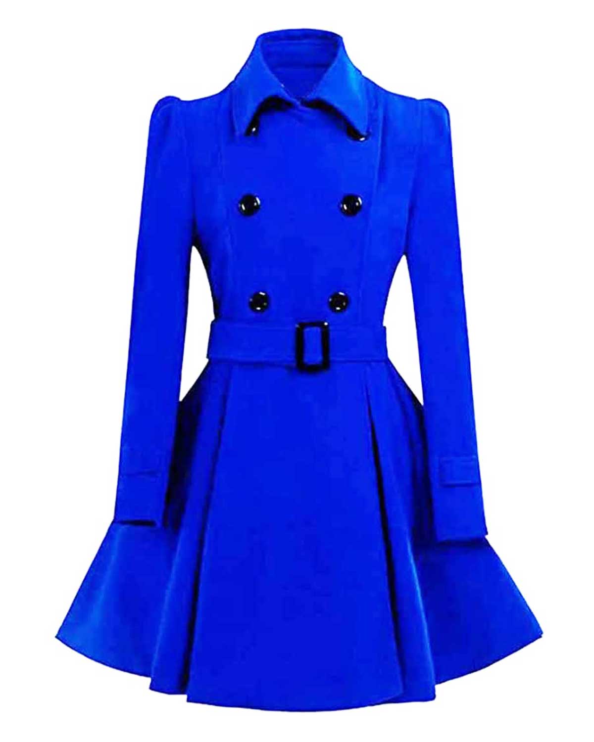 Womens Stylish Woolen Swing Pea Coat | Elite Jacket