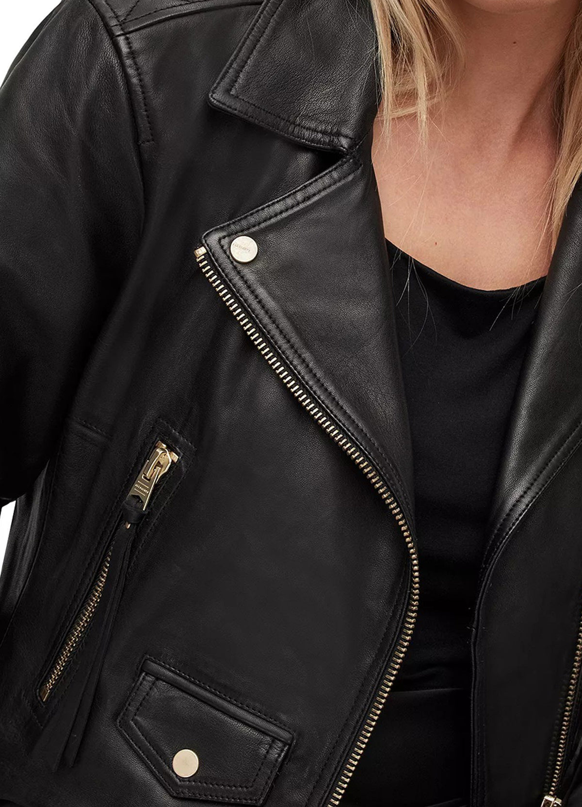 Womens Short Length Black Biker Leather Jacket | Shop Now!