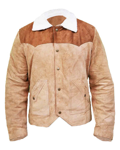 Mens Yellowstone S03 John Dutton Suede Leather Jacket