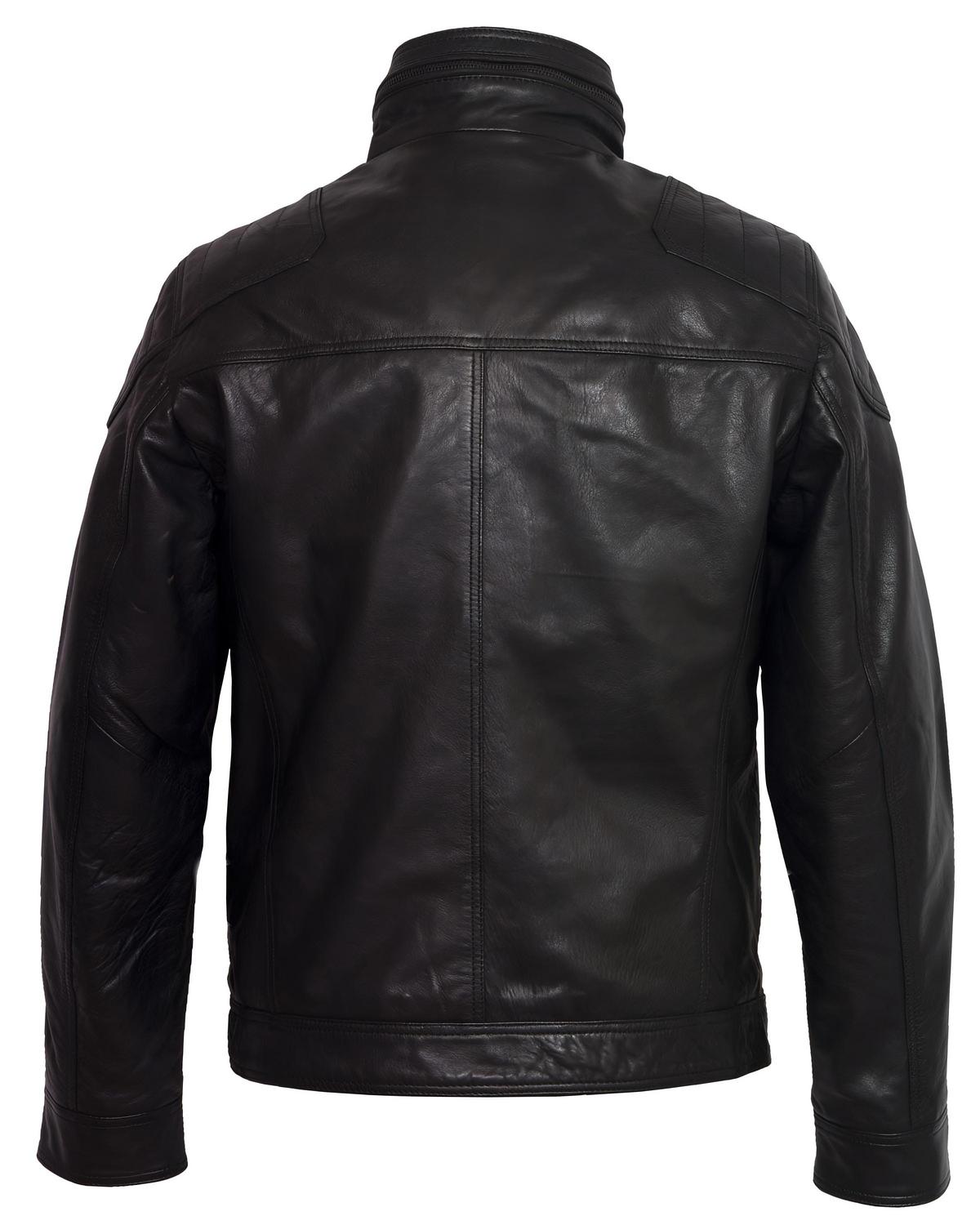 Mens Genuine Leather Motorcycle Black Jacket For Men