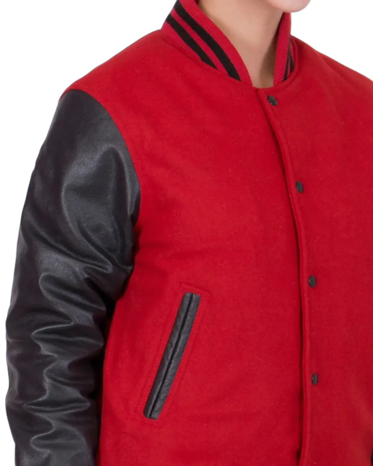 Womens Exclusive Red and Black Varsity Jacket | Elite Jacket