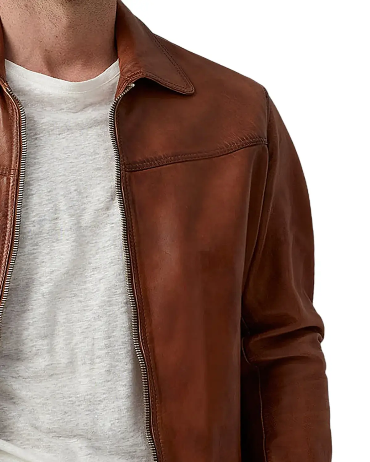 Mens Vintage Style Bomber Leather Jacket | Elite Collection