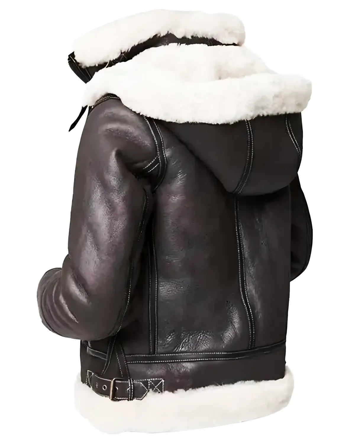 Karen SF Aviator Sheepskin Hooded Jacket | Elite Jacket