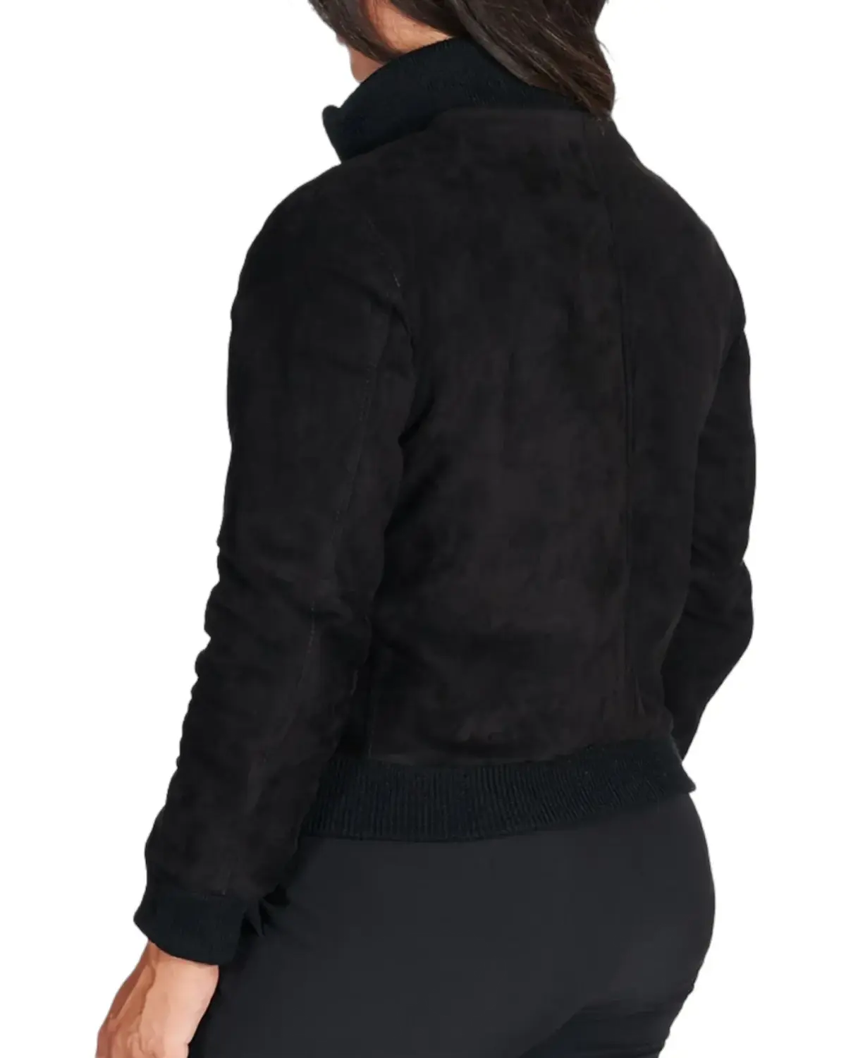 Womens Deep Black Suede Leather Jacket | Elite Jacket