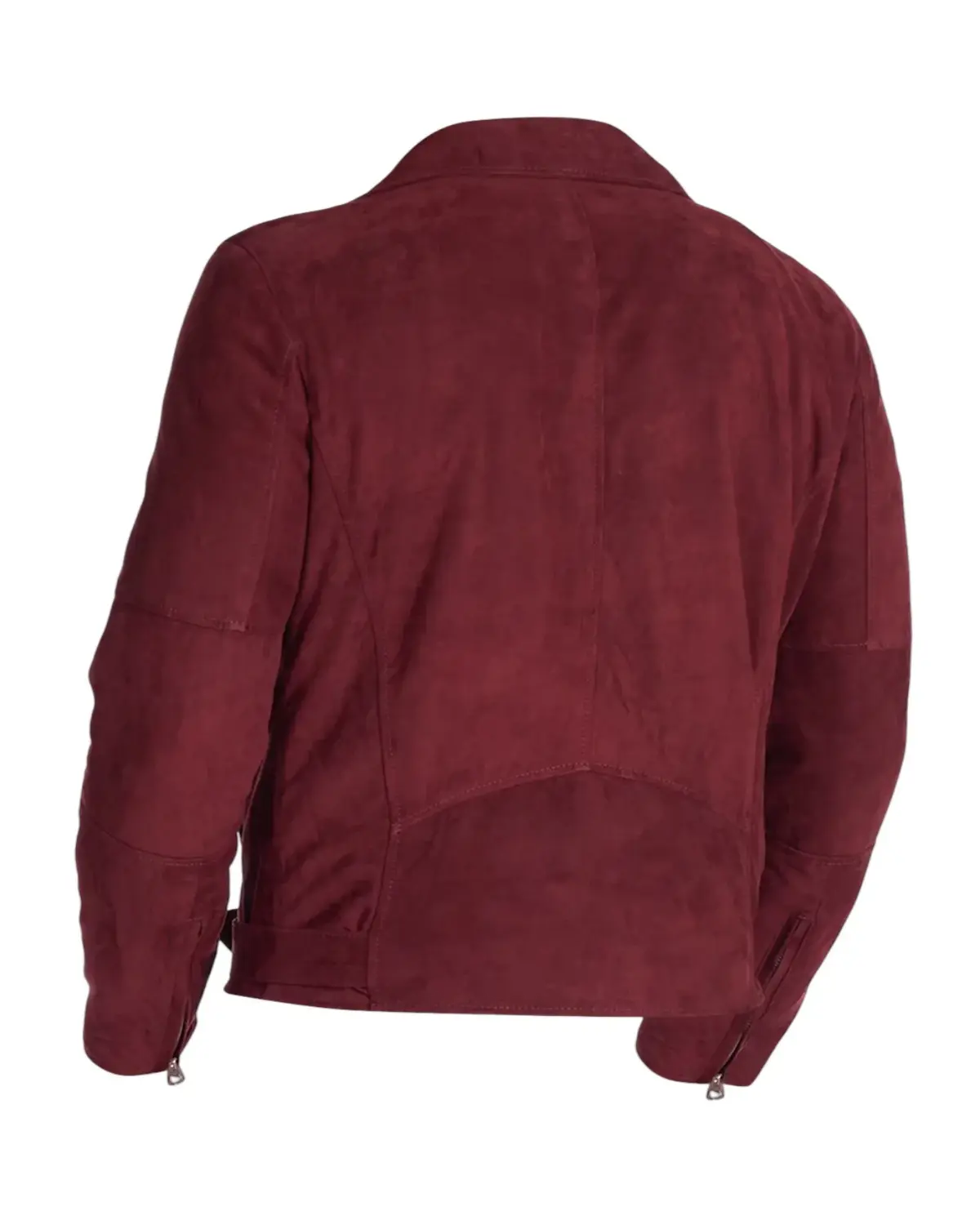 Mens Deep Maroon Suede Leather Jacket For Man 