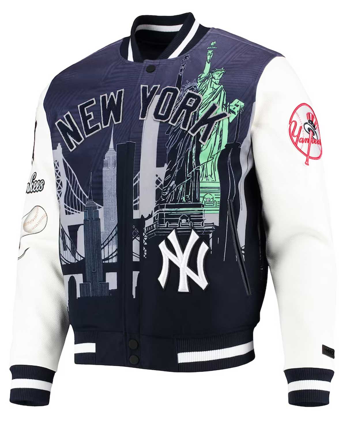 Yankees Pro Standard Remix New York Navy Varsity Jacket 