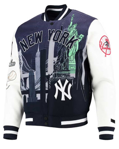 Yankees Pro Standard Remix New York Navy Varsity Jacket 