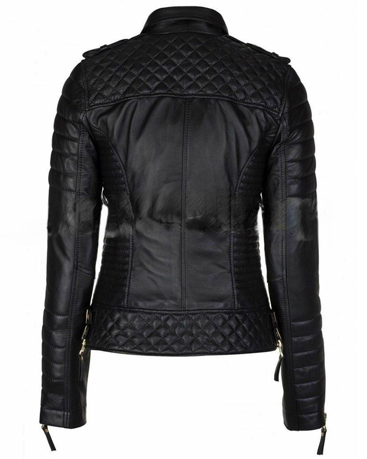 Womens Quilted Biker Leather Jacket | Elite Jacket