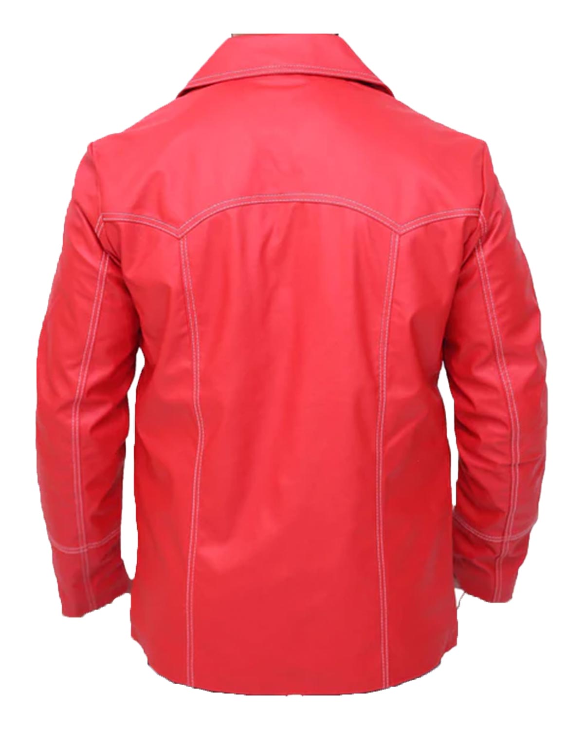 Brad Pitt Fight Club Red Leather Jacket For Mens