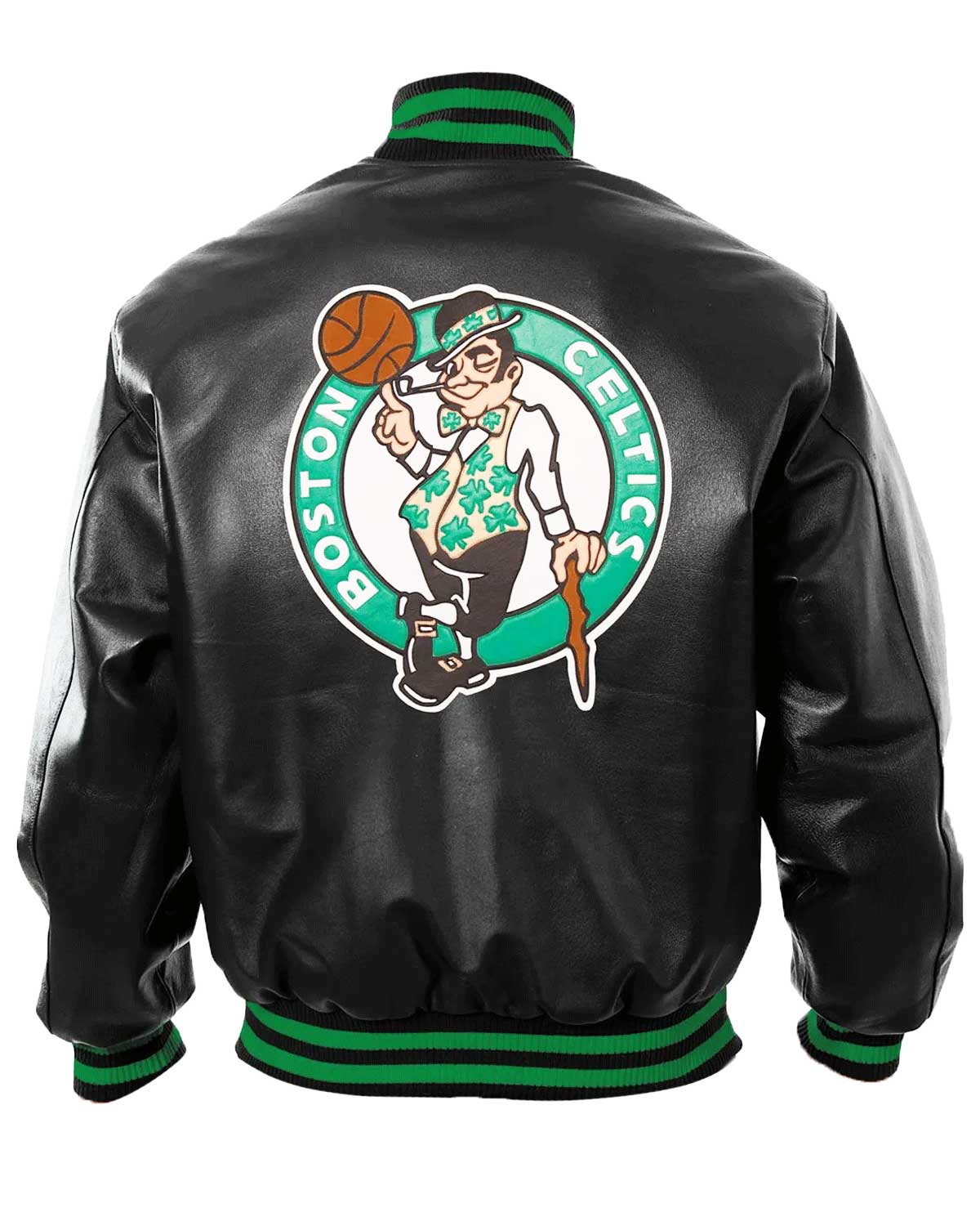 Boston Celtics Black Leather Bomber Jacket | Elite Jacket