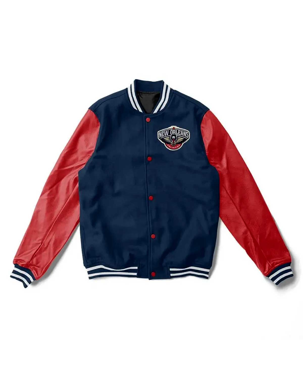 NBA New Orleans Pelicans Blue And Brown Letterman Jacket