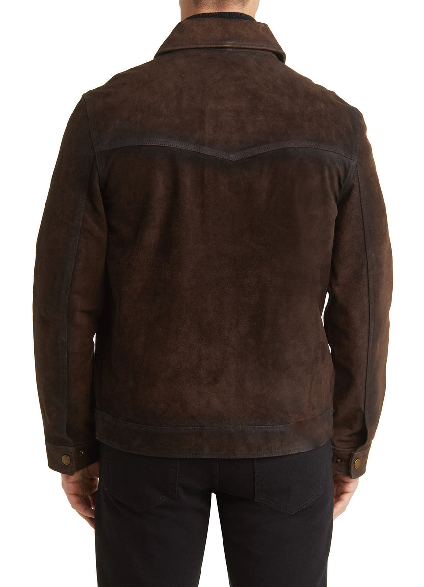 Mens Chocolate Brown Suede Leather Jacket | Shop Now! – Elite Jacket