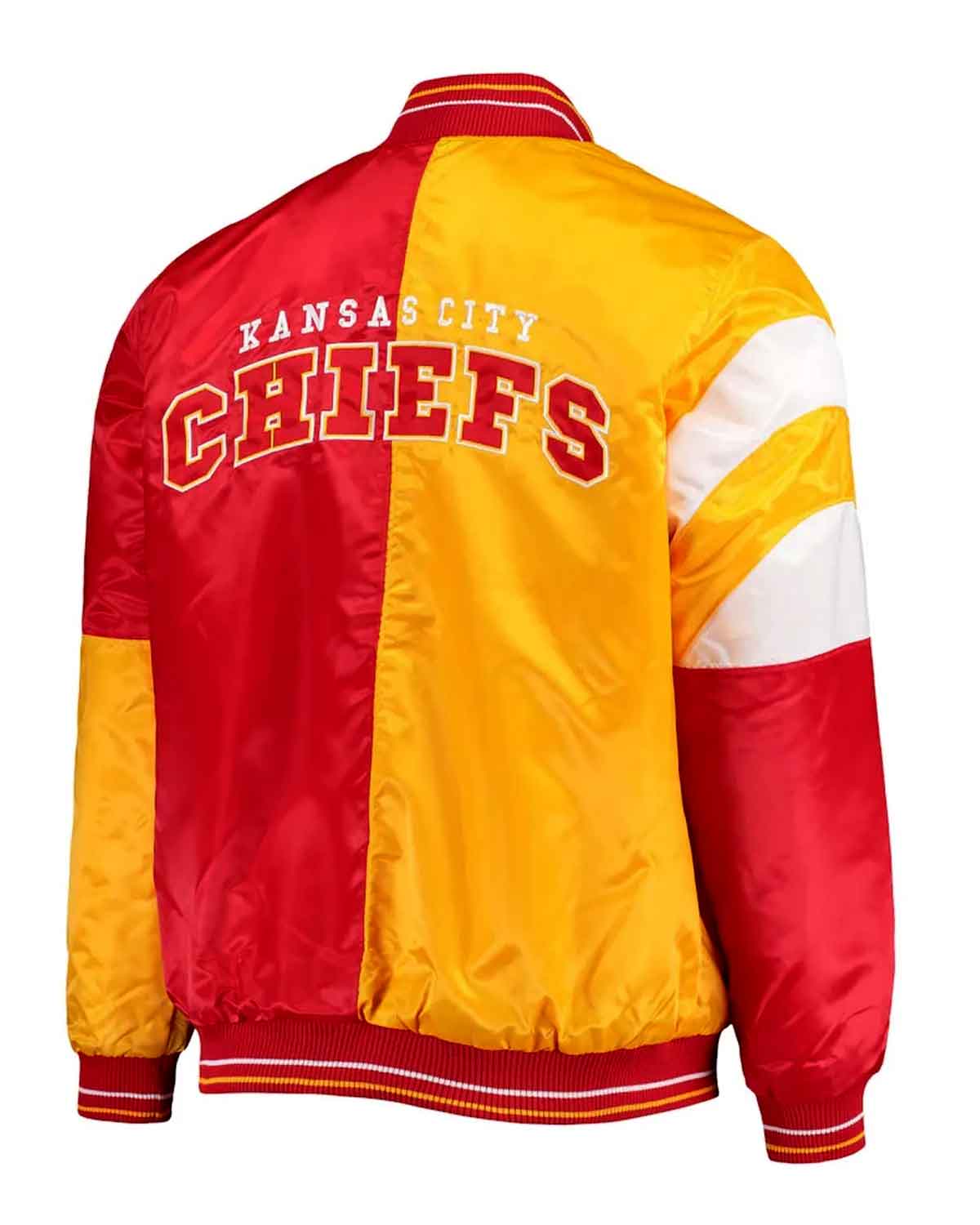 Kansas City Chiefs Yellow And Red Satin Jacket