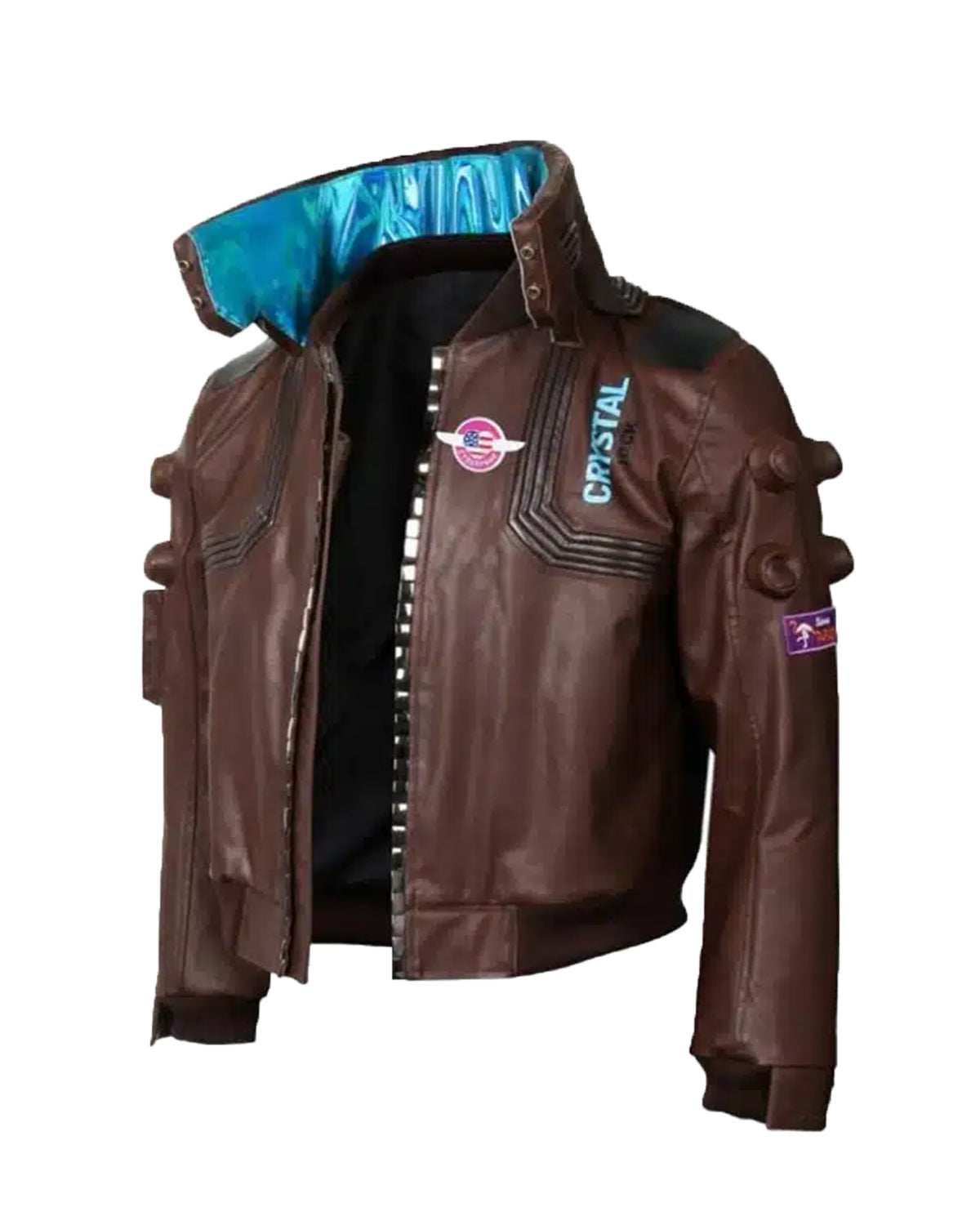 Mens Cyberpunk 2077 Samurai Brown Leather Jacket | Elite Jacket