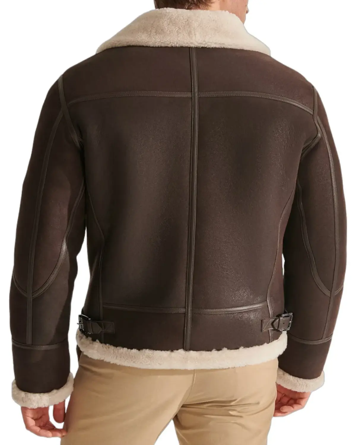 Mens Chocolate Brown Shearling Leather Jacket | Elite