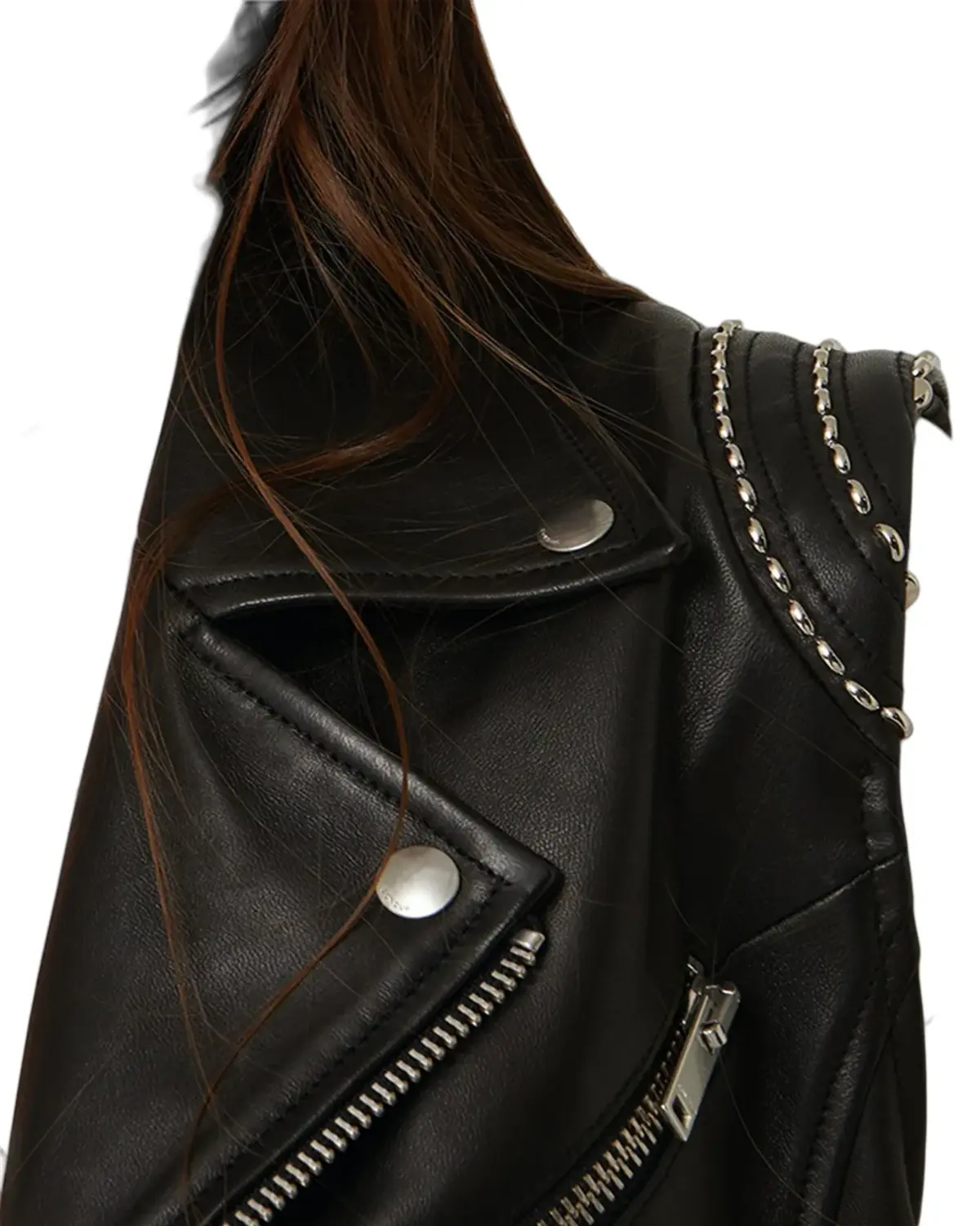 Womens Classic Black Biker Leather Vest | Elite Jacket