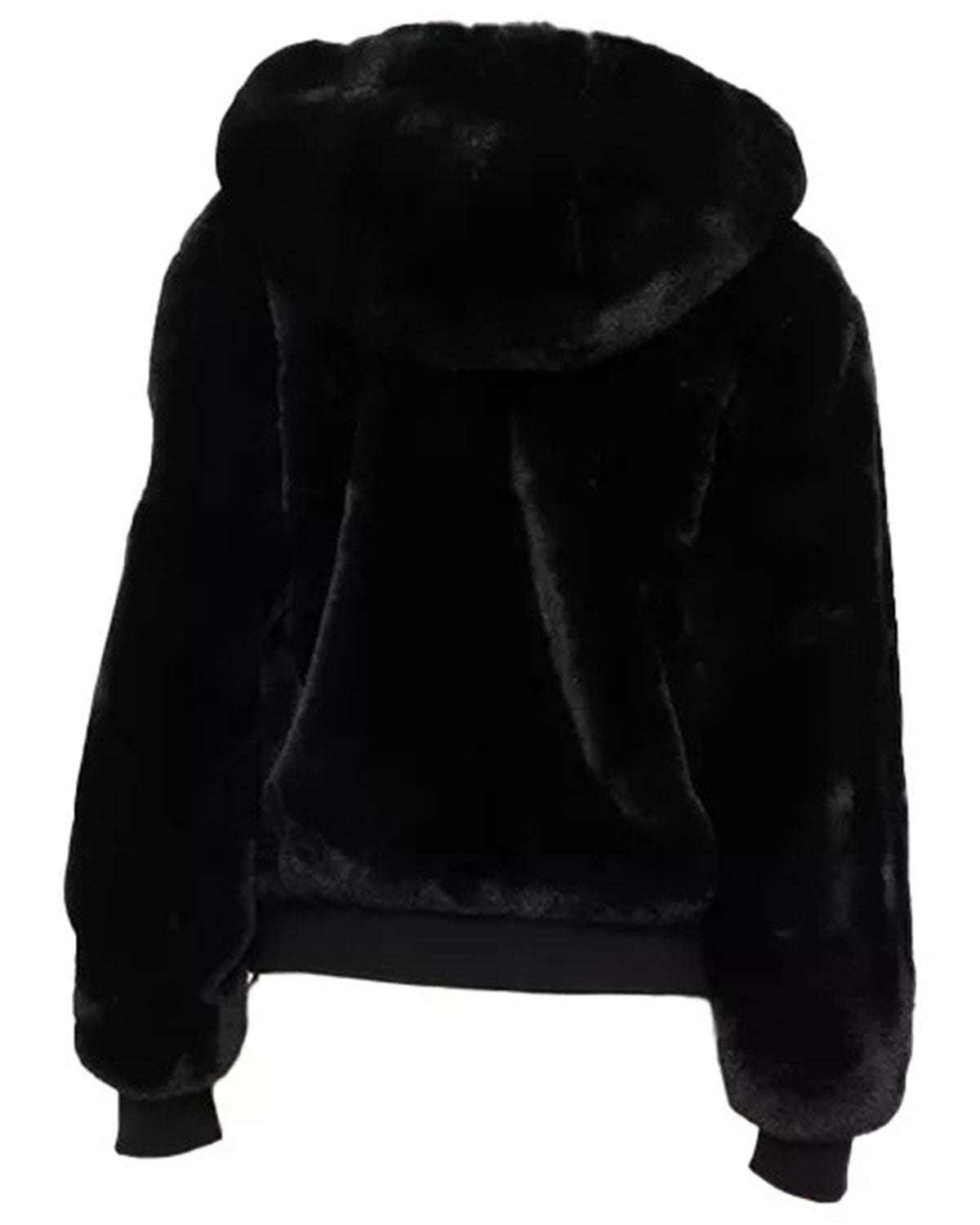Elite Black Faux Fur Hooded Jacket