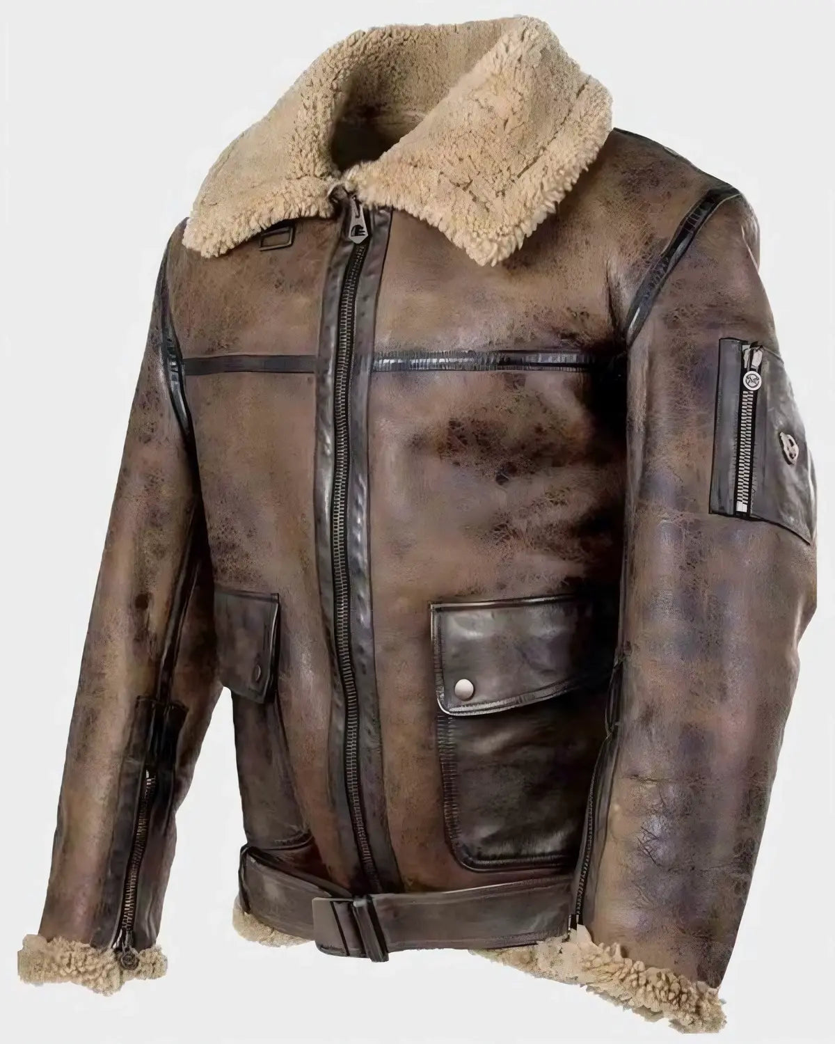 Mens Brown Leather Jacket With Fur | Elite Jacket