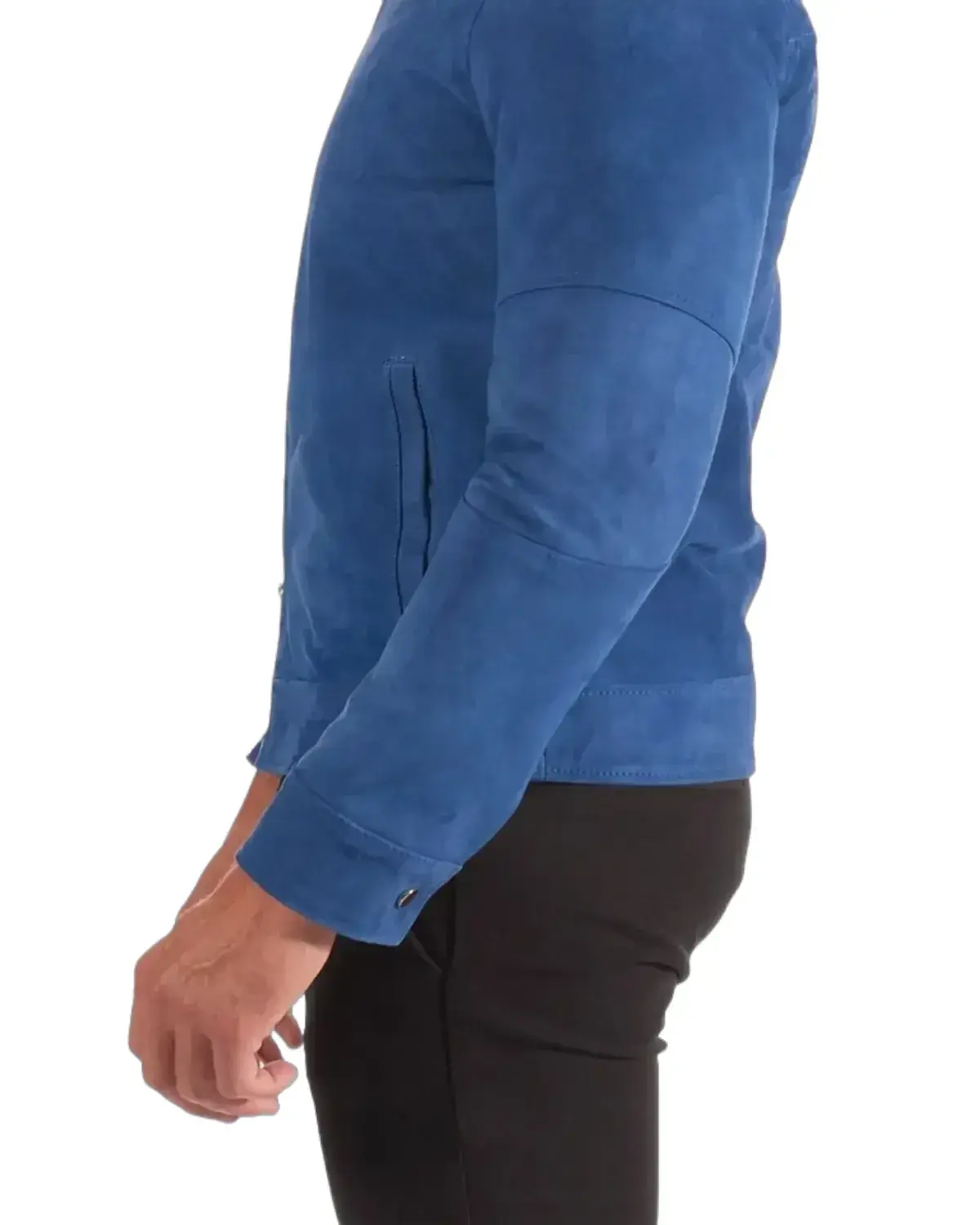 Mens Classic Blue Suede Leather Jacket | Clearance Sale