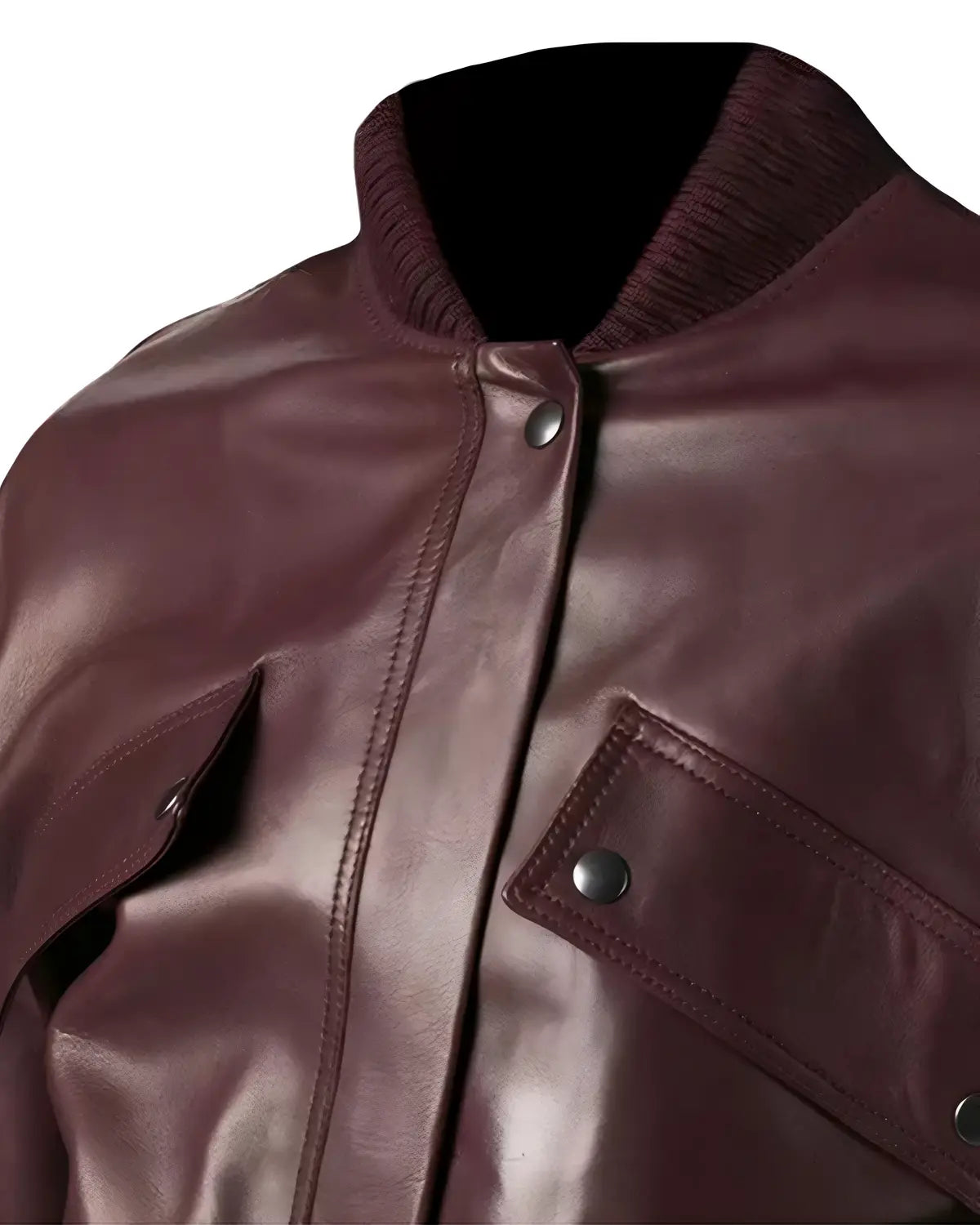 Womens Maroon Leather Bomber Jacket | Elite Jacket