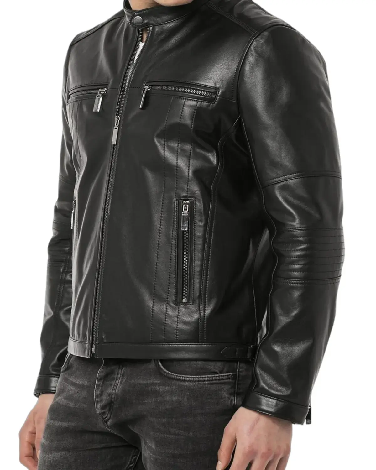 Mens Black Biker Leather Jacket | Elite Jacket