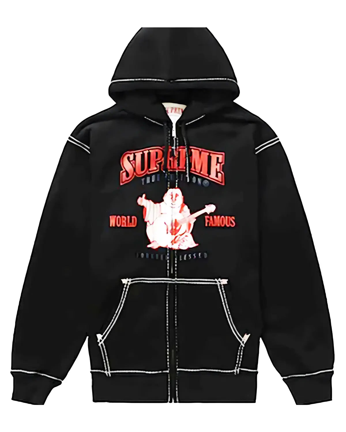 Mens Black Supreme True Religion Hoodie | Elite Jacket