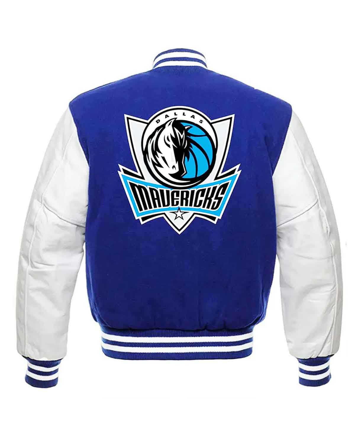 NBA Dallas Mavericks Letterman Blue And White Varsity Jacket