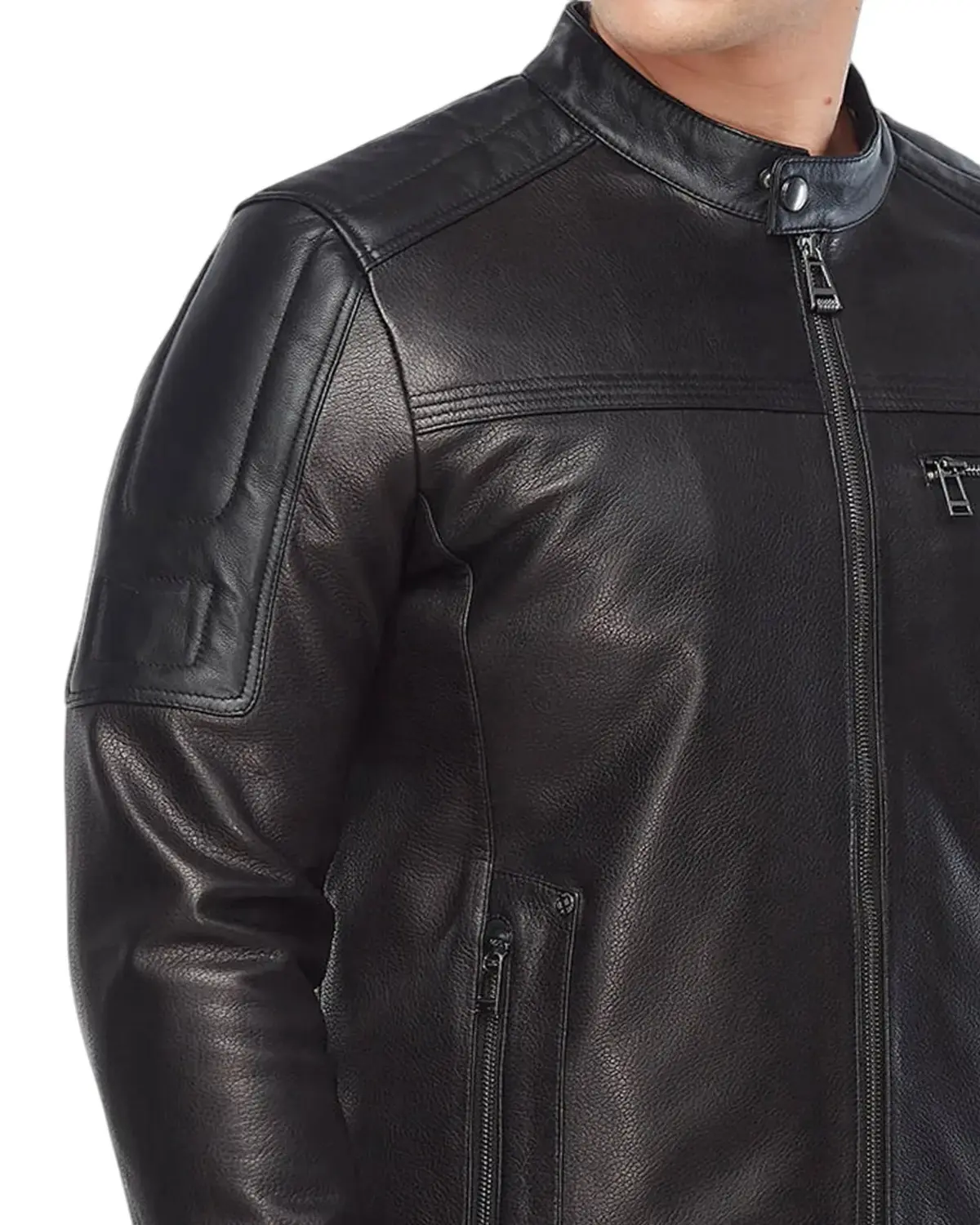 Mens Authentic Black Biker Leather Jacket | Elite