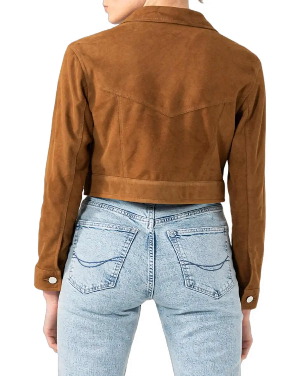 Womens Brown Shorts Suede Leather Jacket | Elite Jacket