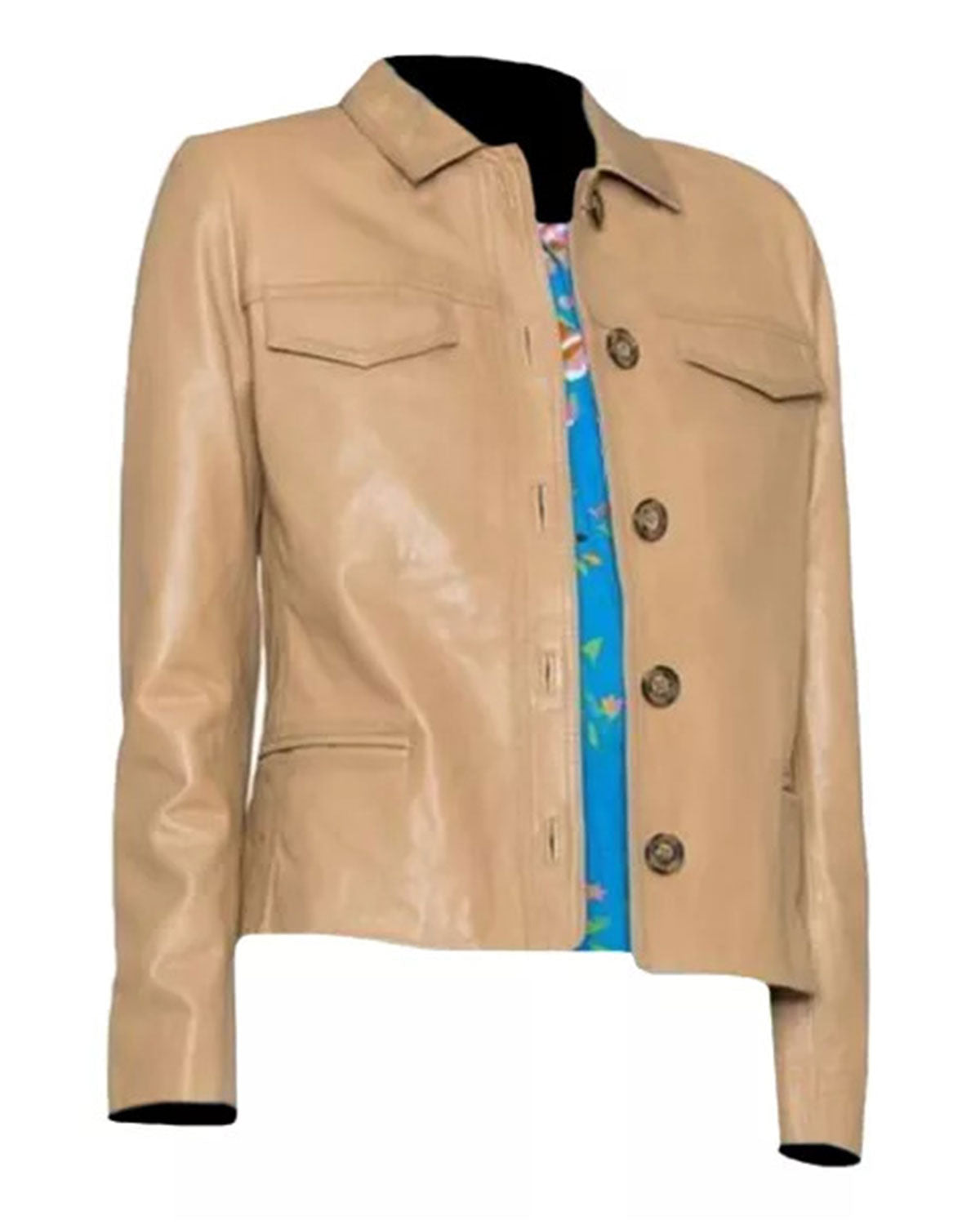 Womens Brown Leather Shirt Jacket | Elite Jacket